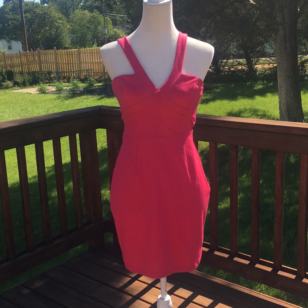Pink V Neck Dress